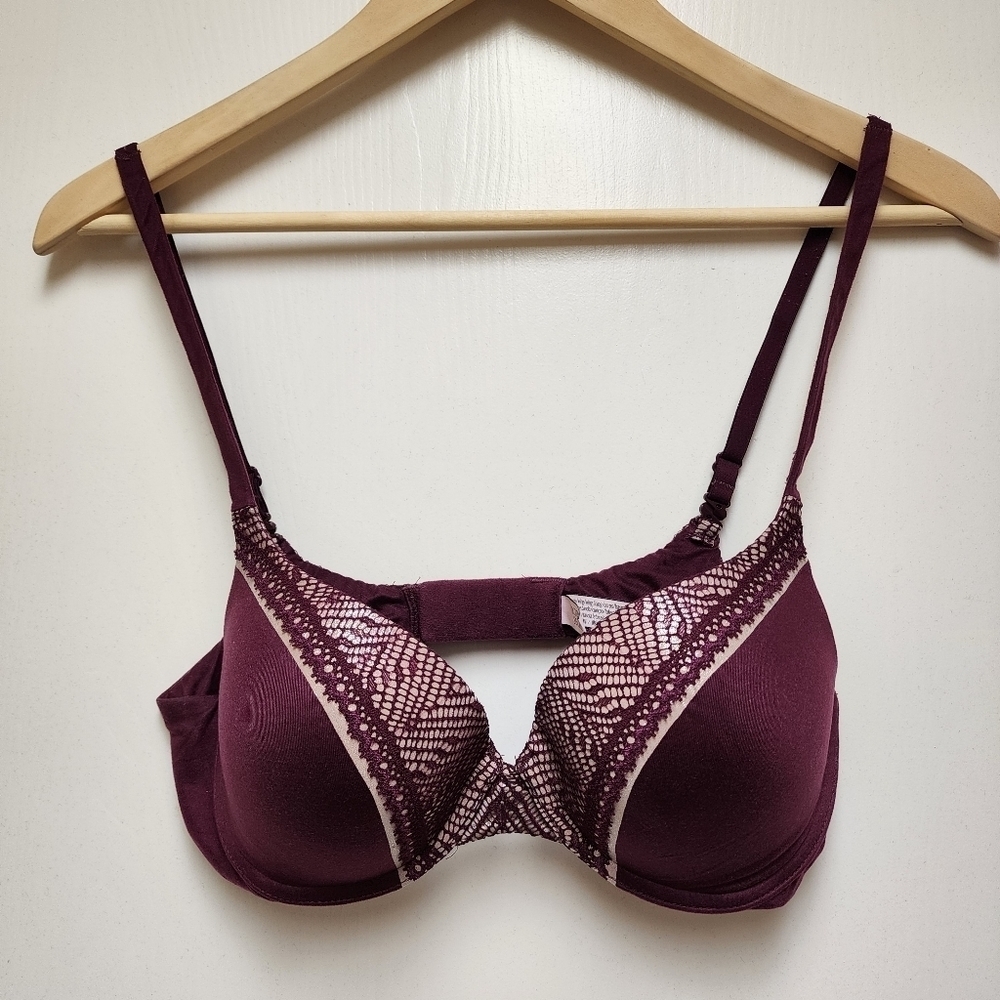 Body by Victoria's secret Maroon perfect shape full coverage bra Size 34C